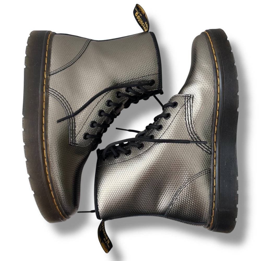 Dr Martens Zavala Metallic Alumix Hex Platform Combat Boots Size 8 - Picture 9 of 11